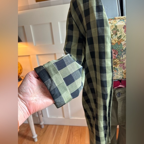 Vintage Plaid Open-Front Top - Black and Green Size 7/8 - Picture 10 of 10